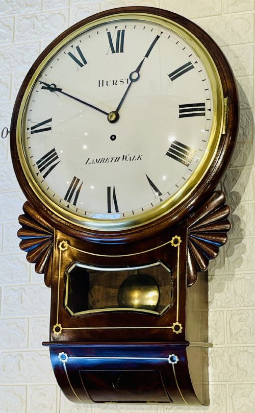 FINE LONDON REGENCY DROPDIAL FUSEE WALL CLOCK - ADDITIONAL PHOTO 8