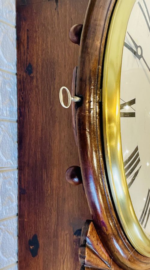 FINE LONDON REGENCY DROPDIAL FUSEE WALL CLOCK - ADDITIONAL PHOTO 10
