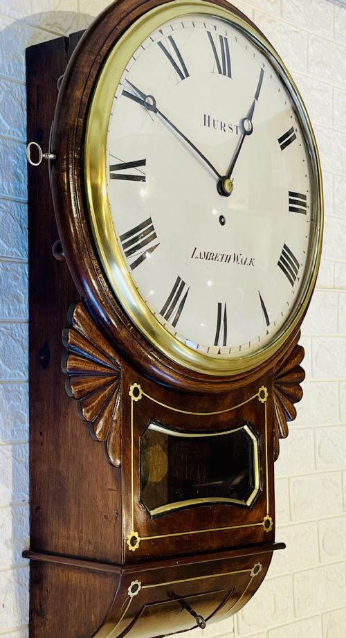 FINE LONDON REGENCY DROPDIAL FUSEE WALL CLOCK - ADDITIONAL PHOTO 11