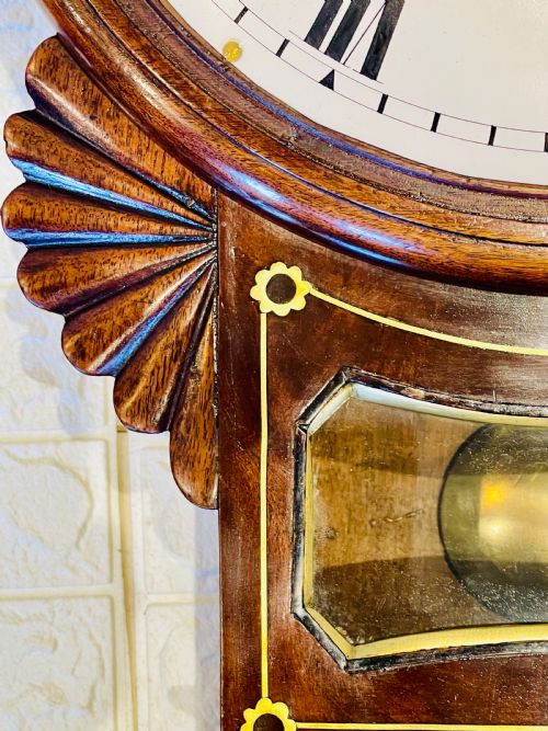 FINE LONDON REGENCY DROPDIAL FUSEE WALL CLOCK - ADDITIONAL PHOTO 14