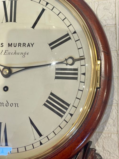 SUPERIOR LONDON DROP DIAL FUSEE GEORGIAN WALL CLOCK - ADDITIONAL PHOTO 9
