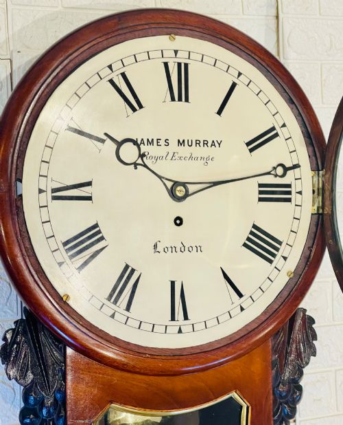 SUPERIOR LONDON DROP DIAL FUSEE GEORGIAN WALL CLOCK - ADDITIONAL PHOTO 12