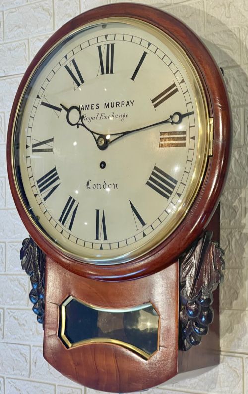 SUPERIOR LONDON DROP DIAL FUSEE GEORGIAN WALL CLOCK - ADDITIONAL PHOTO 13