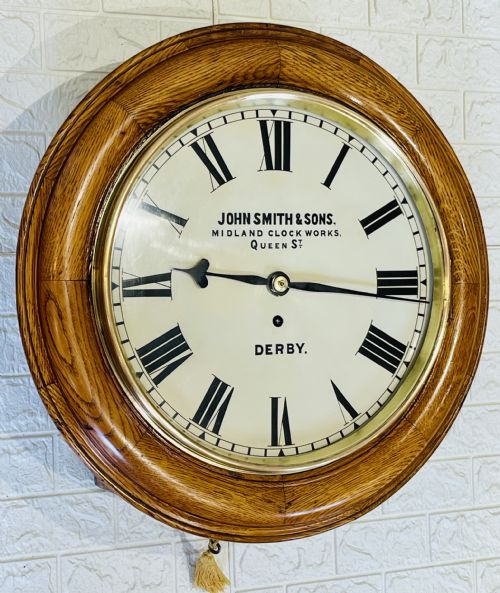LMS RARE RAILWAY FUSEE DIAL WALL CLOCK GORGEOUS CONDITION - ADDITIONAL PHOTO 4