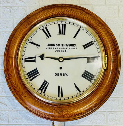 LMS RARE RAILWAY FUSEE DIAL WALL CLOCK GORGEOUS CONDITION - ADDITIONAL PHOTO 7