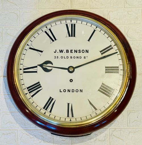 Immaculate J W Benson Fusee Dial Wall Clock