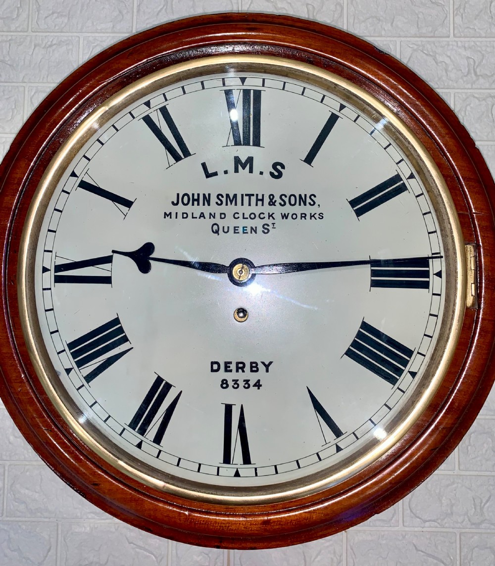 L.M.S Fusee Railway Wall Dial Clock, Exquisite View IX