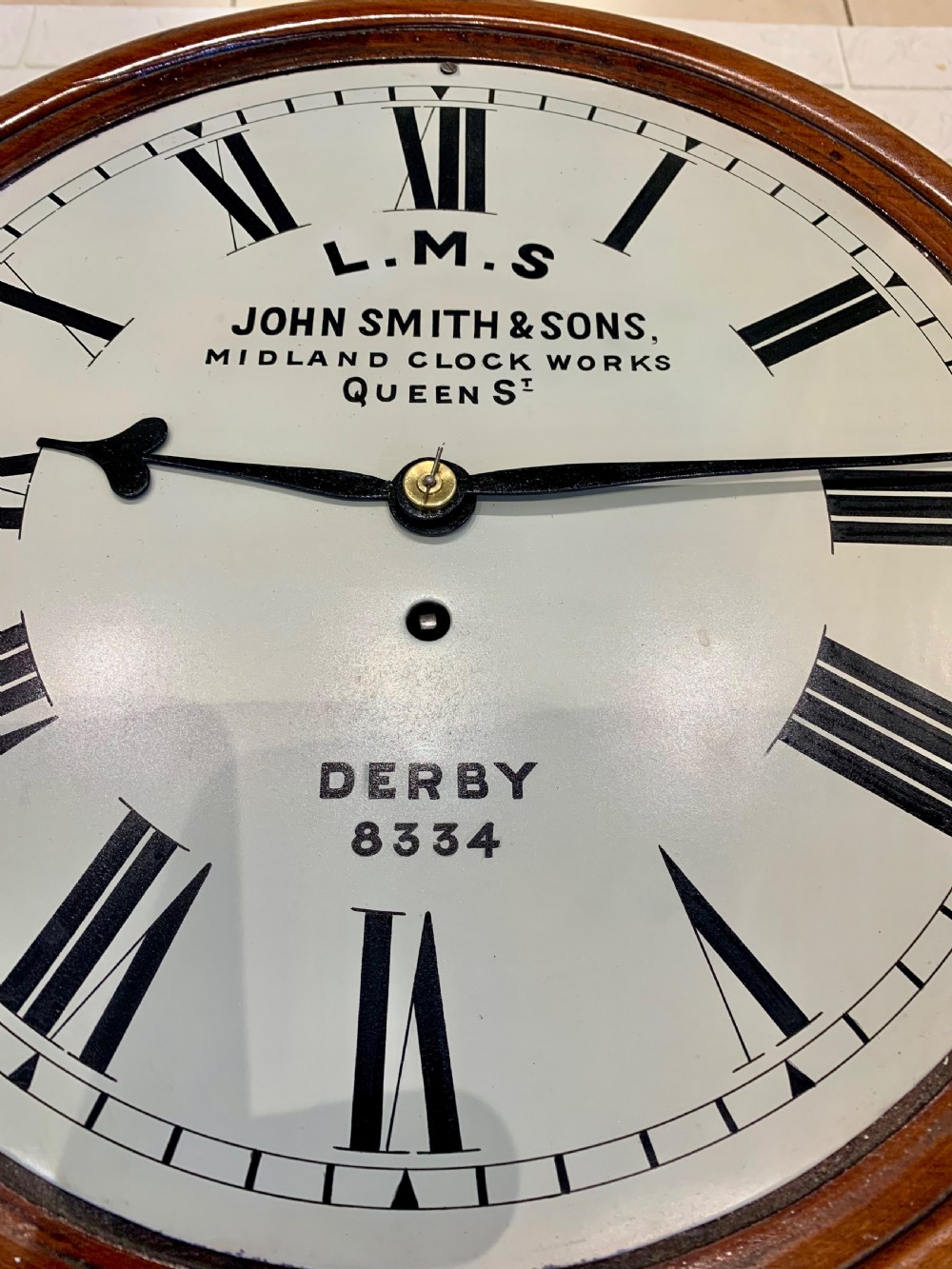 L.M.S Fusee Railway Wall Dial Clock, Exquisite View X