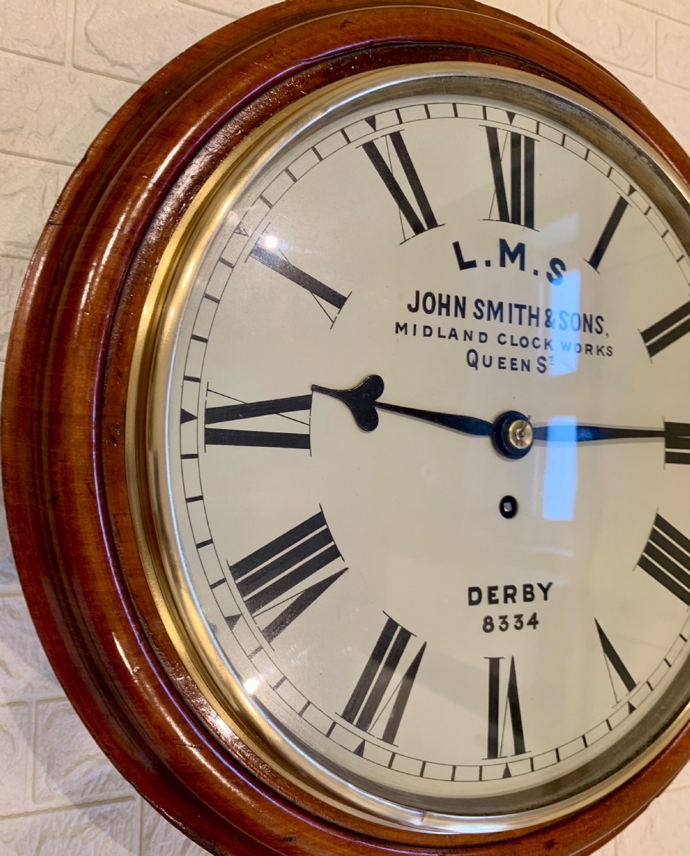 L.M.S Fusee Railway Wall Dial Clock, Exquisite View XII