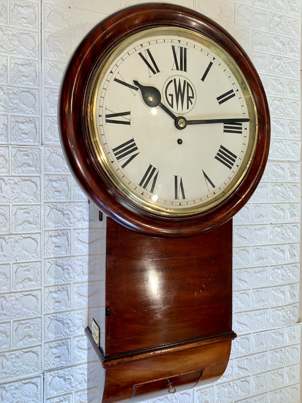 GWR Railway Drop Dial Fusee Wall Clock, Stunning View IX