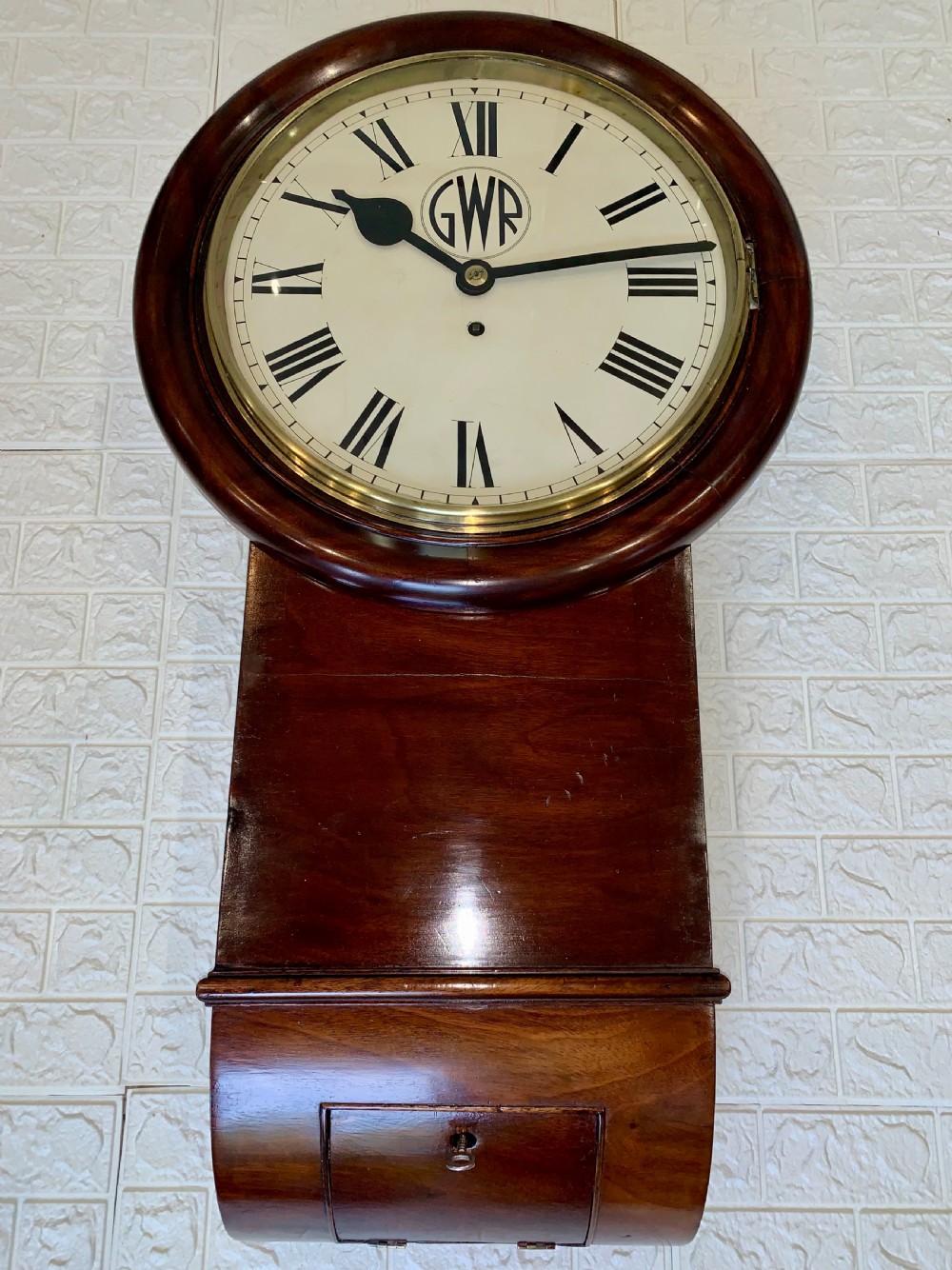 GWR Railway Drop Dial Fusee Wall Clock, Stunning View X