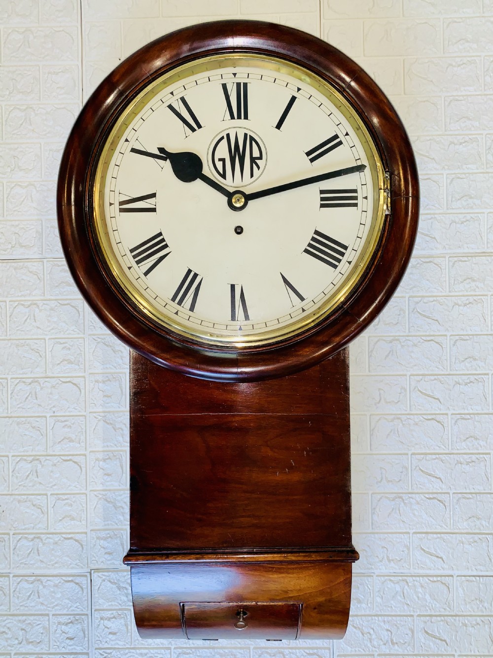 GWR Railway Drop Dial Fusee Wall Clock, Stunning View XI