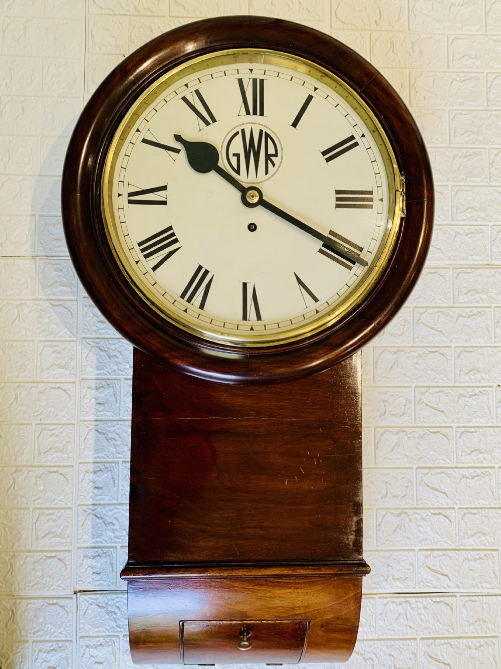 GWR Railway Drop Dial Fusee Wall Clock, Stunning View XXV