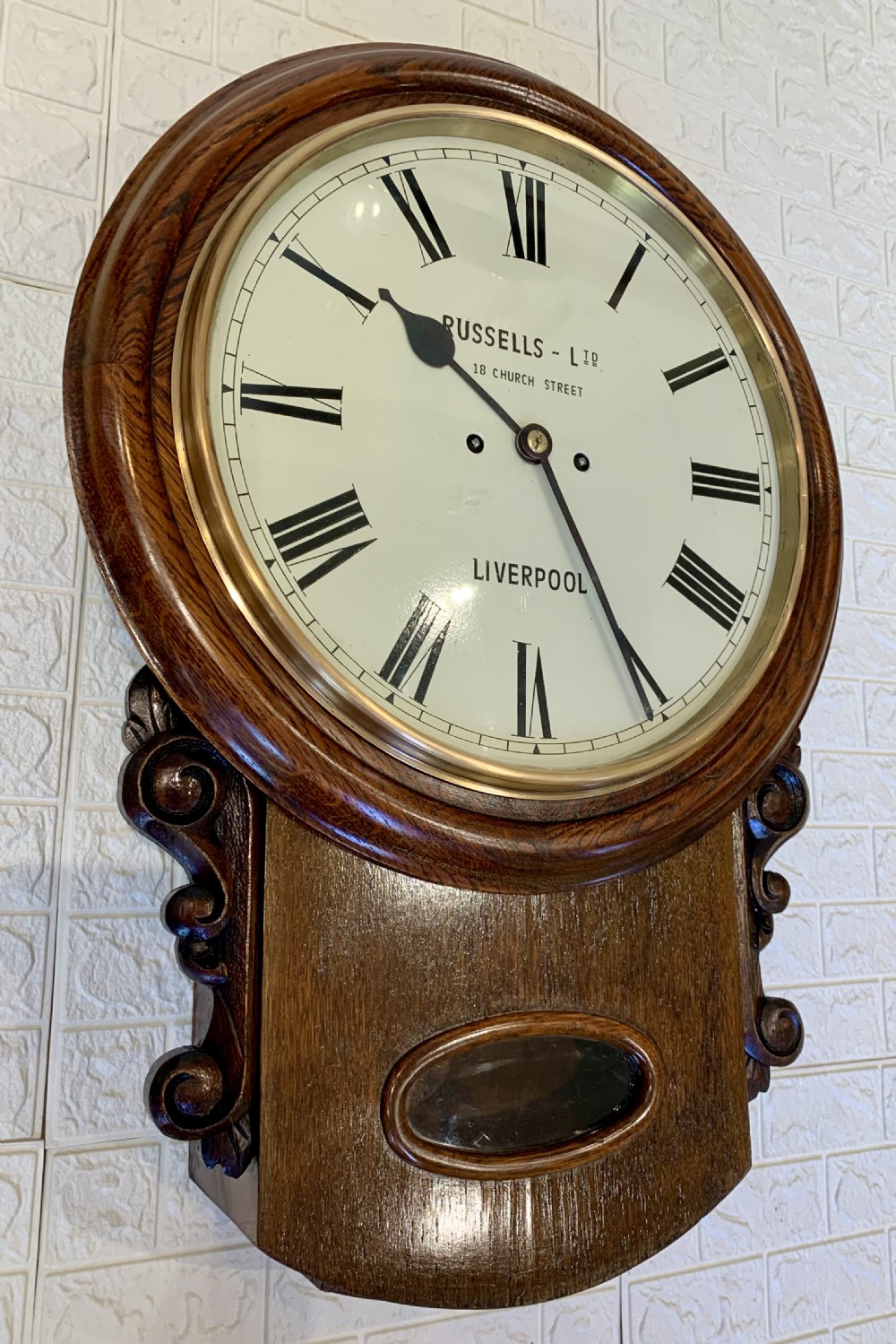 Fusee Drop Dial Striking Wall Clock View V