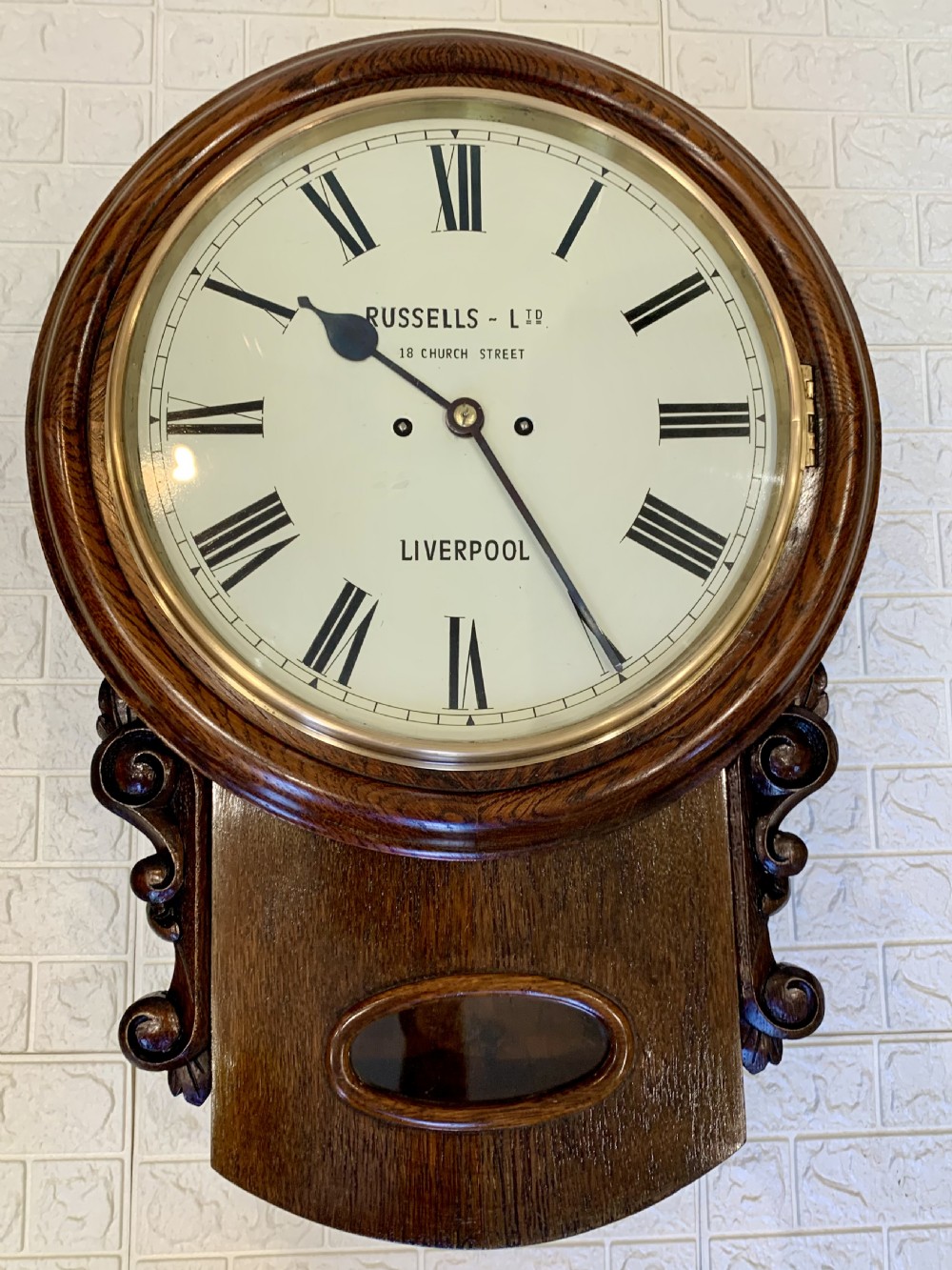 Fusee Drop Dial Striking Wall Clock View VI