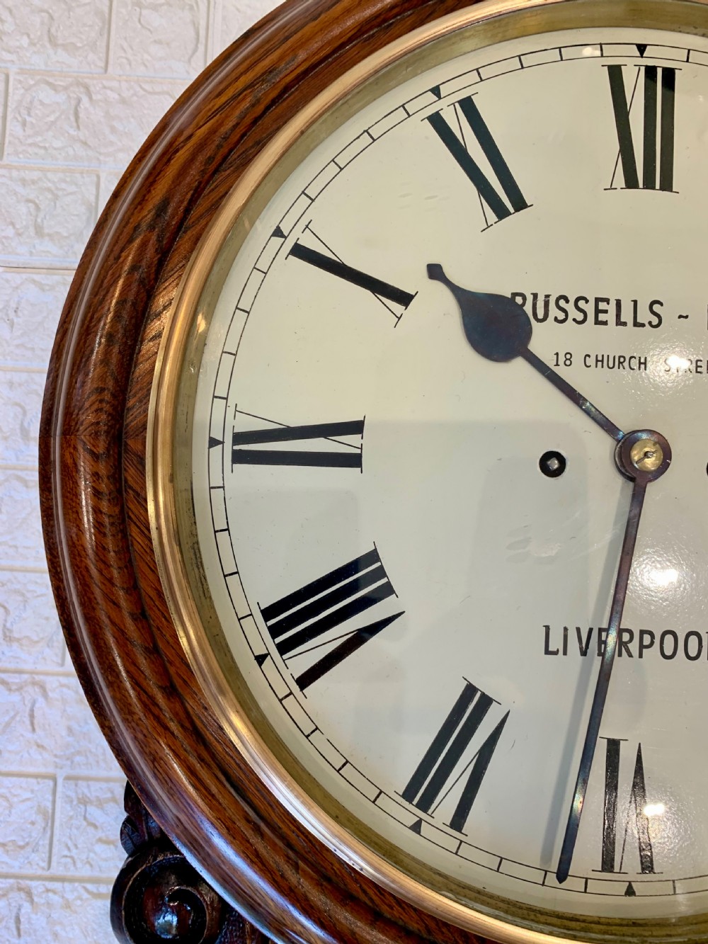 Fusee Drop Dial Striking Wall Clock View XII