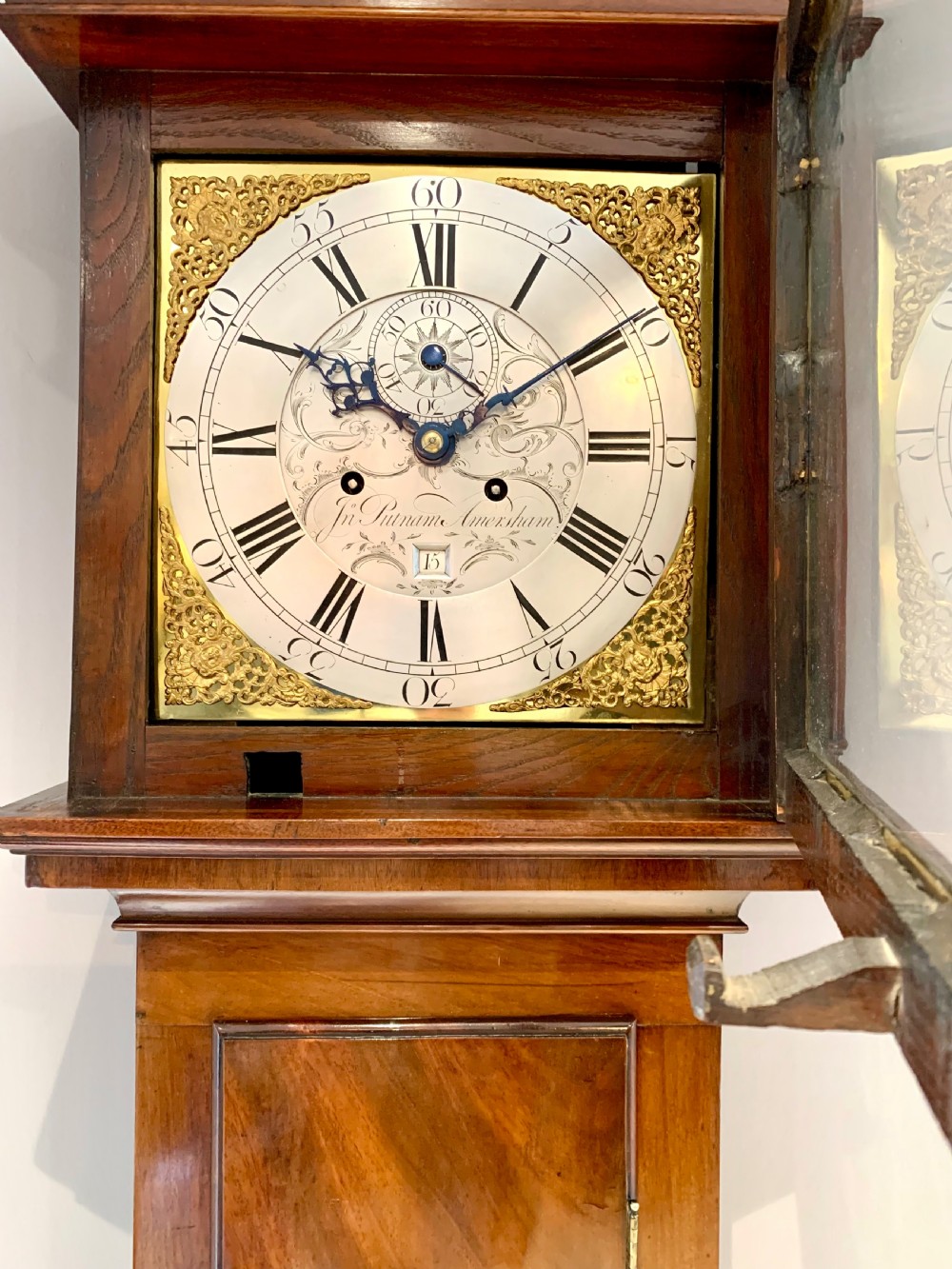Elegant Regency Oak Longcase Clock - Superb Example View II