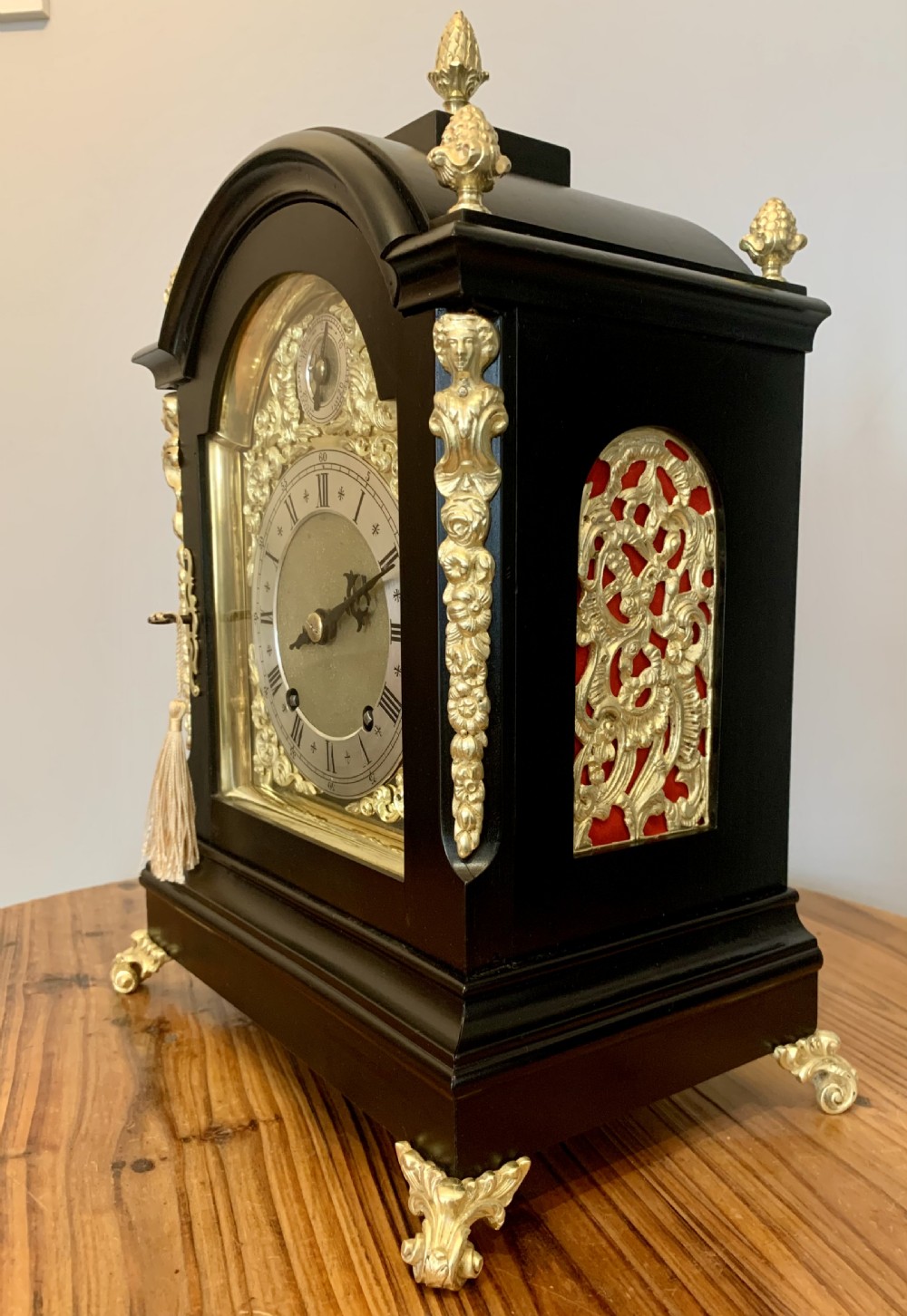 Winterhalder Ebonised Bracket Clock, Stunning View XII