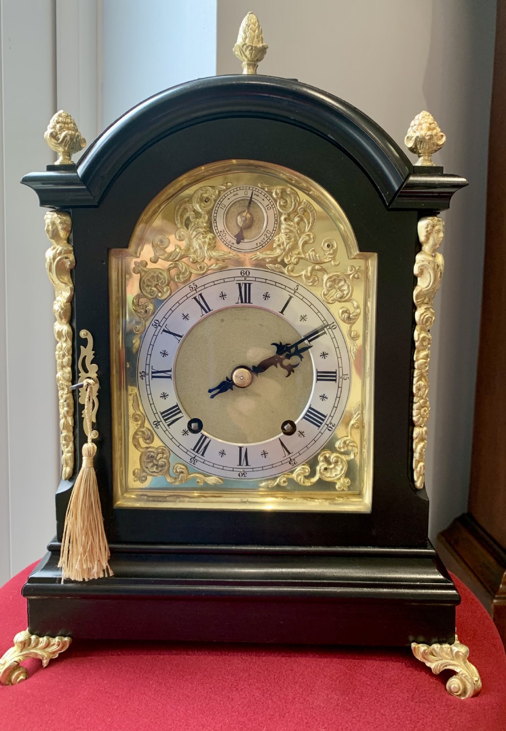 Winterhalder Ebonised Bracket Clock, Stunning View XV