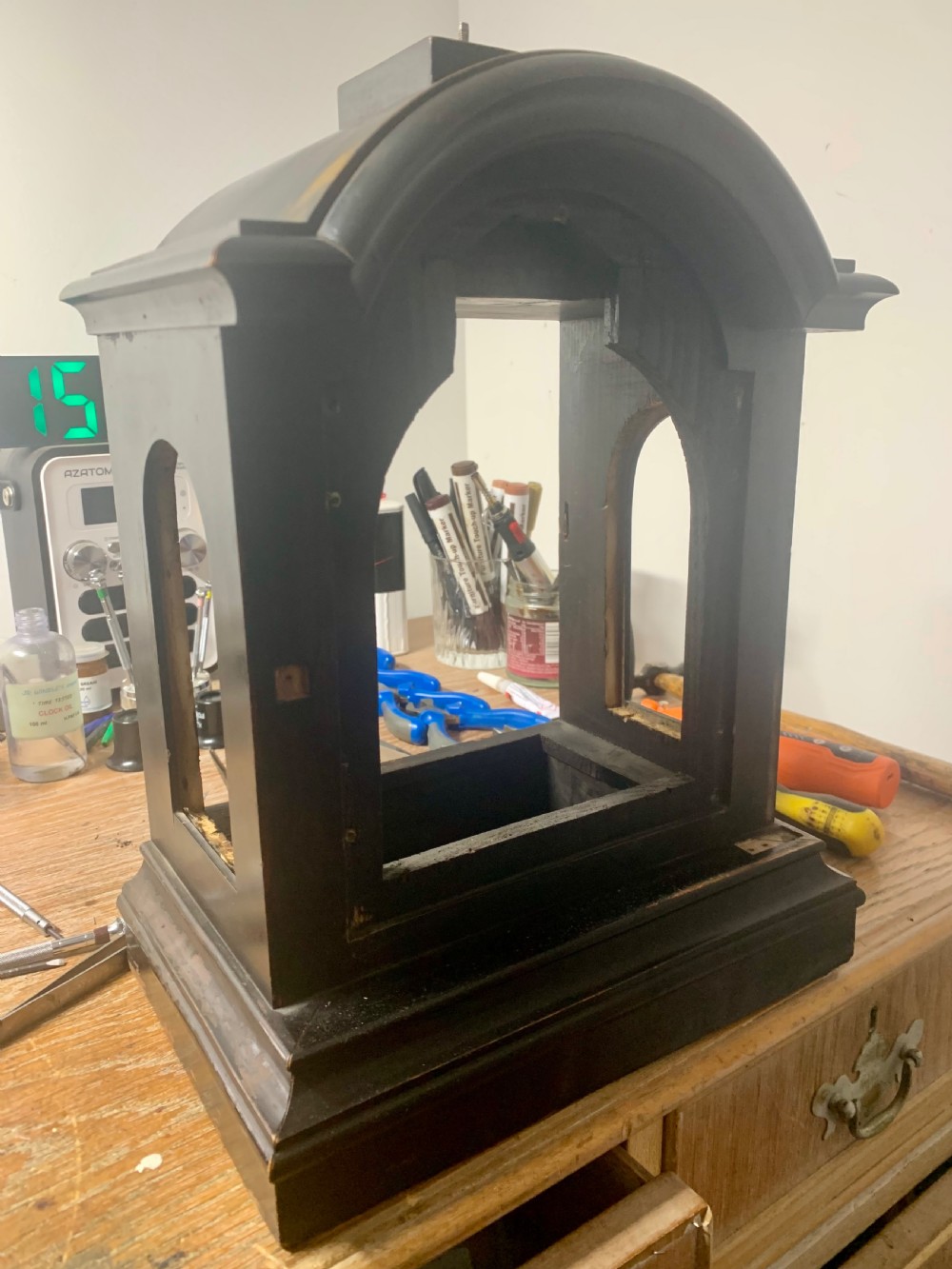 Winterhalder Ebonised Bracket Clock, Stunning View XIX