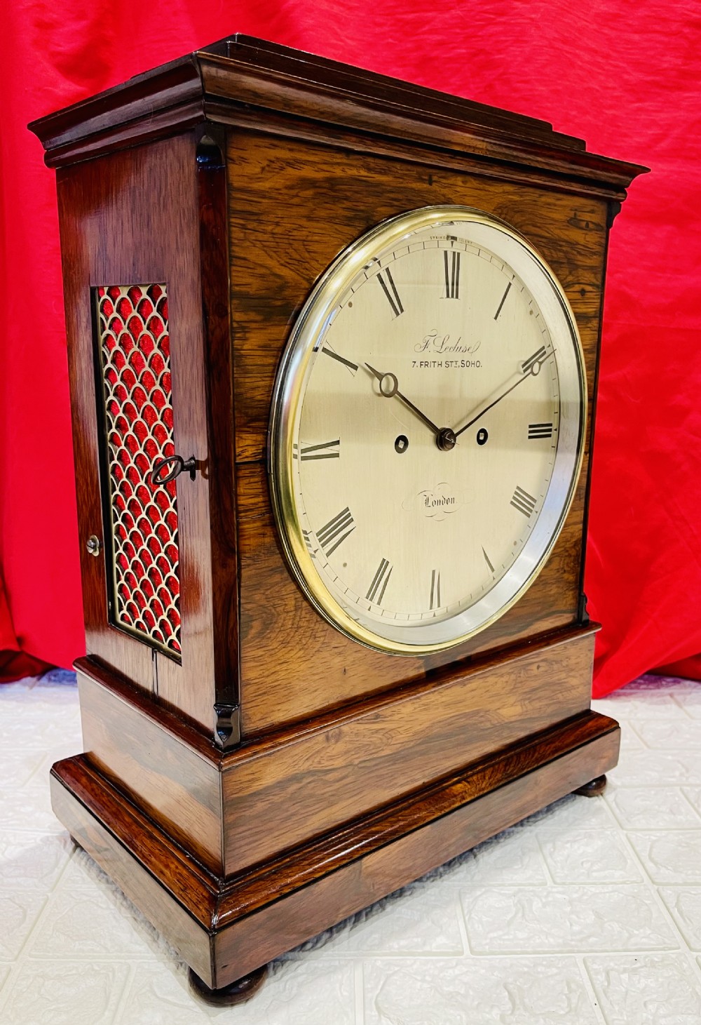 Superior Rosewood London Fusee Bracket Clock, Five Pillar View X