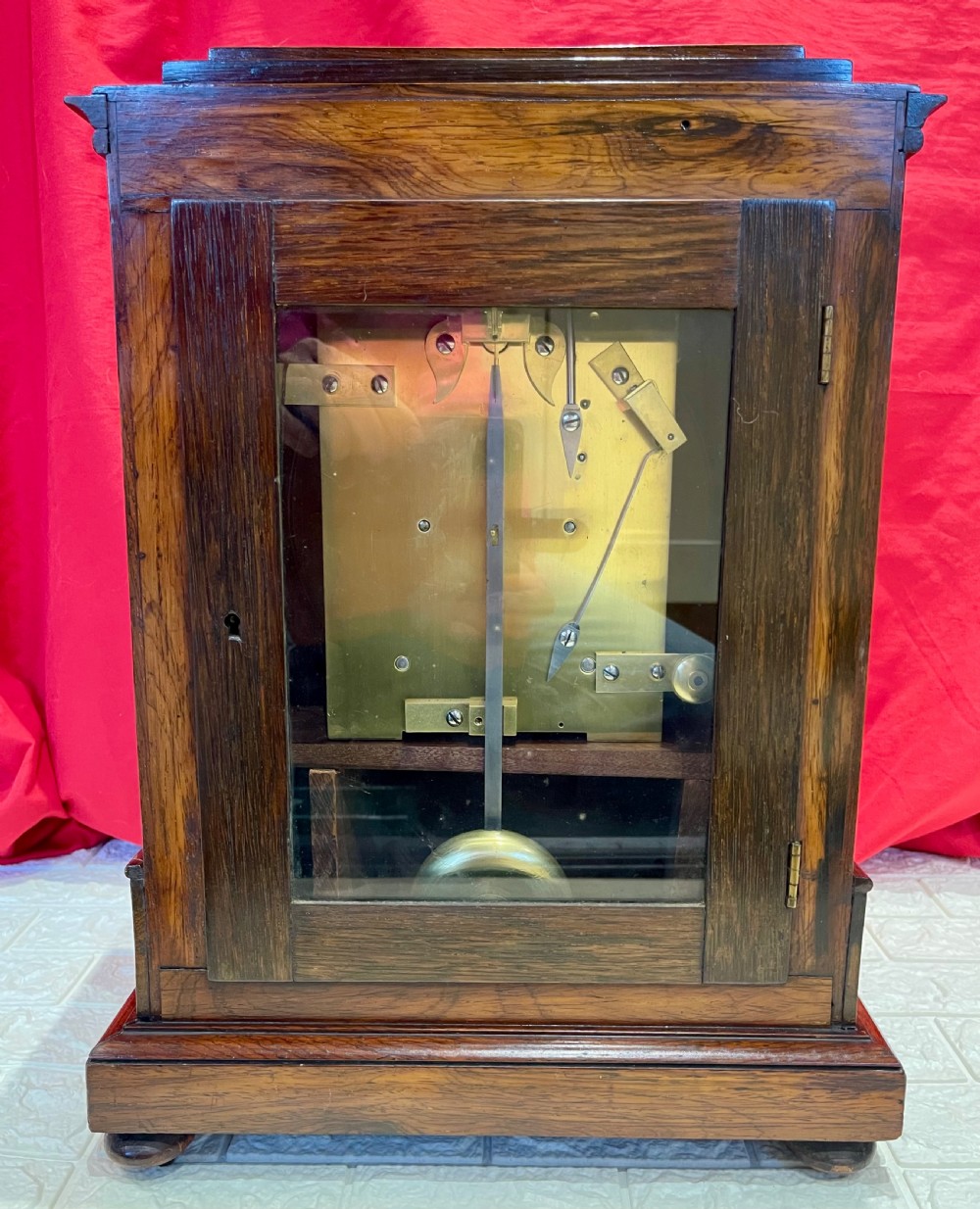 Superior Rosewood London Fusee Bracket Clock, Five Pillar View XIII