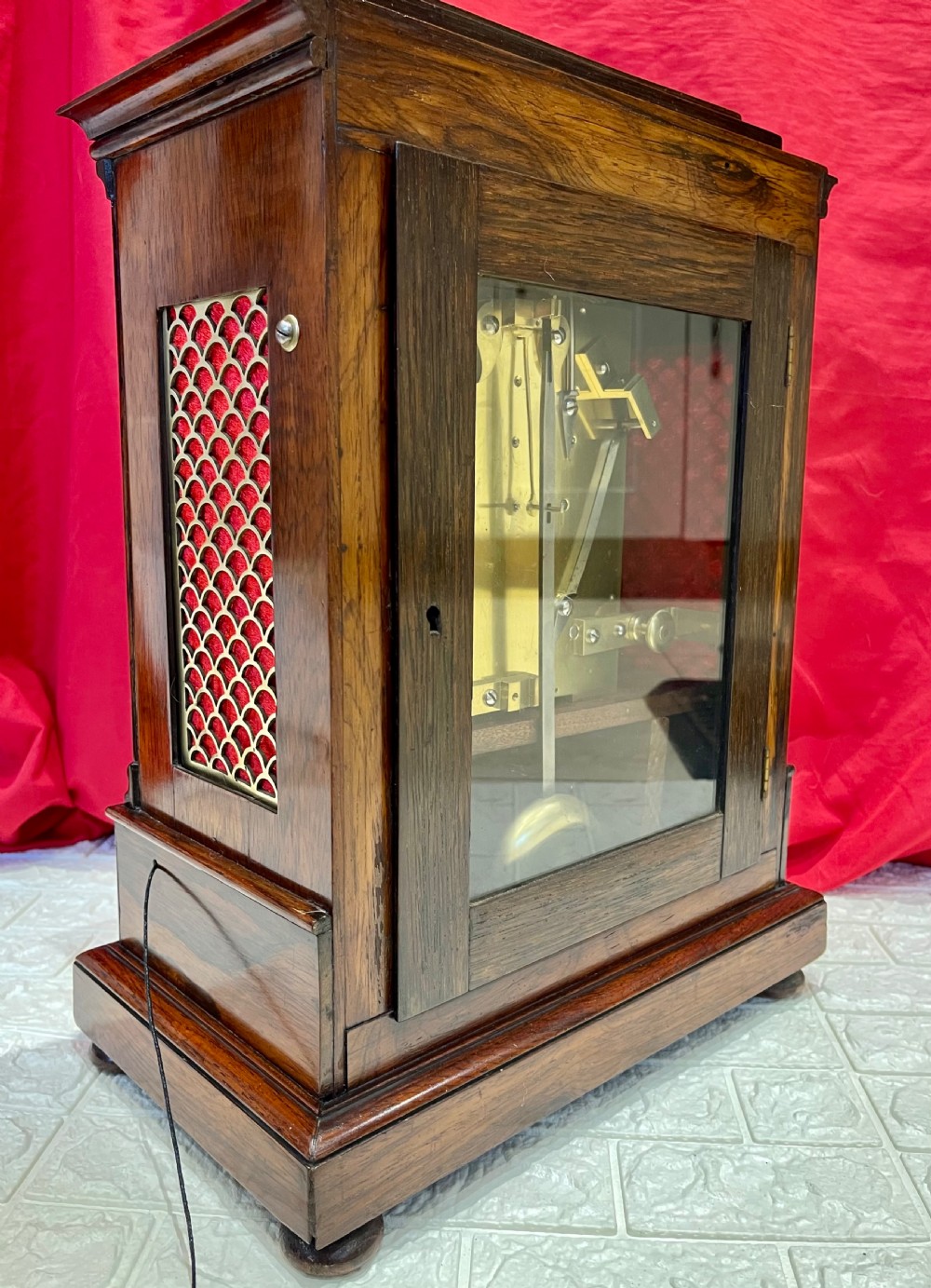 Superior Rosewood London Fusee Bracket Clock, Five Pillar View XIV