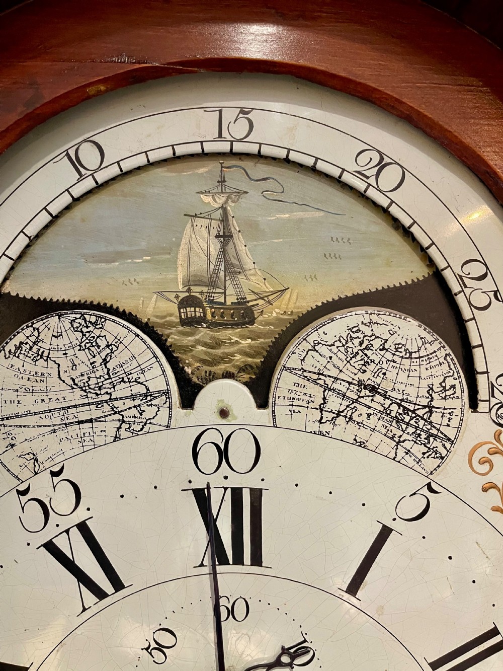 Outstanding George III Moonphase Longcase Clock View V