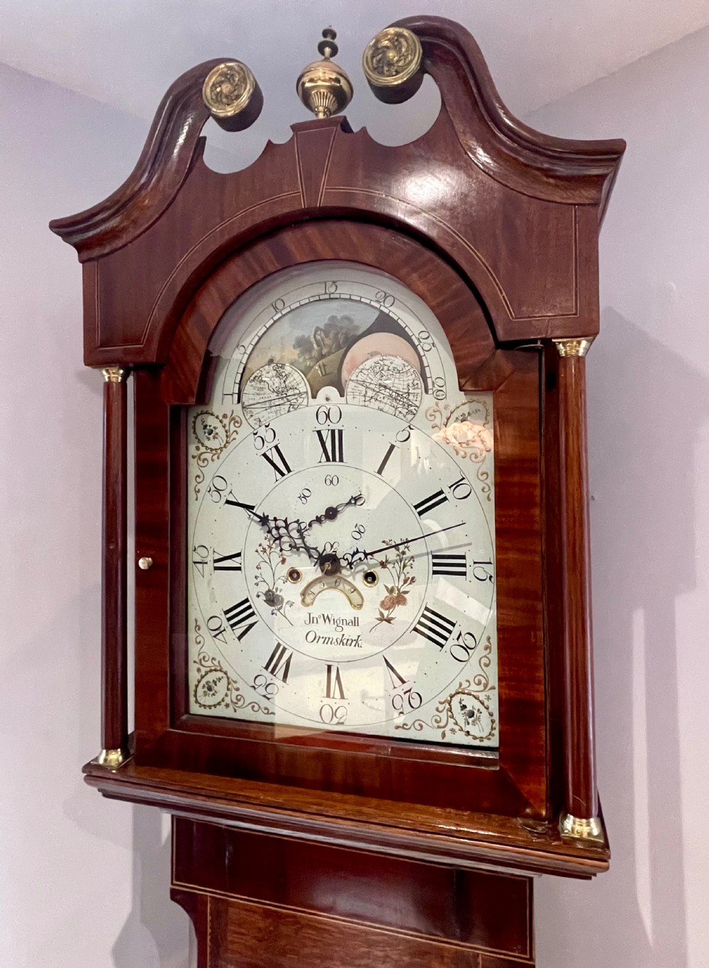 Outstanding George III Moonphase Longcase Clock View VIII