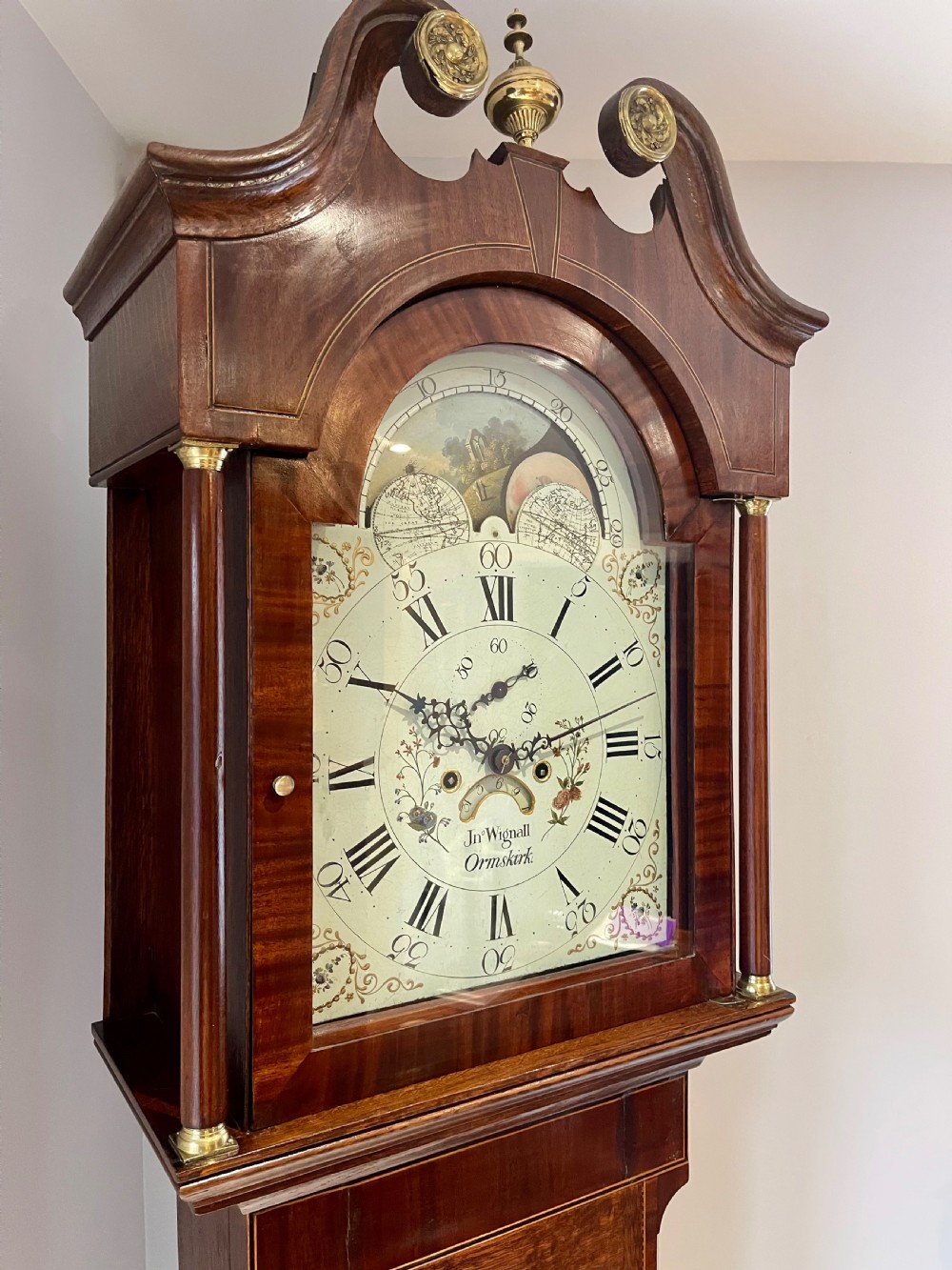 Outstanding George III Moonphase Longcase Clock View XII