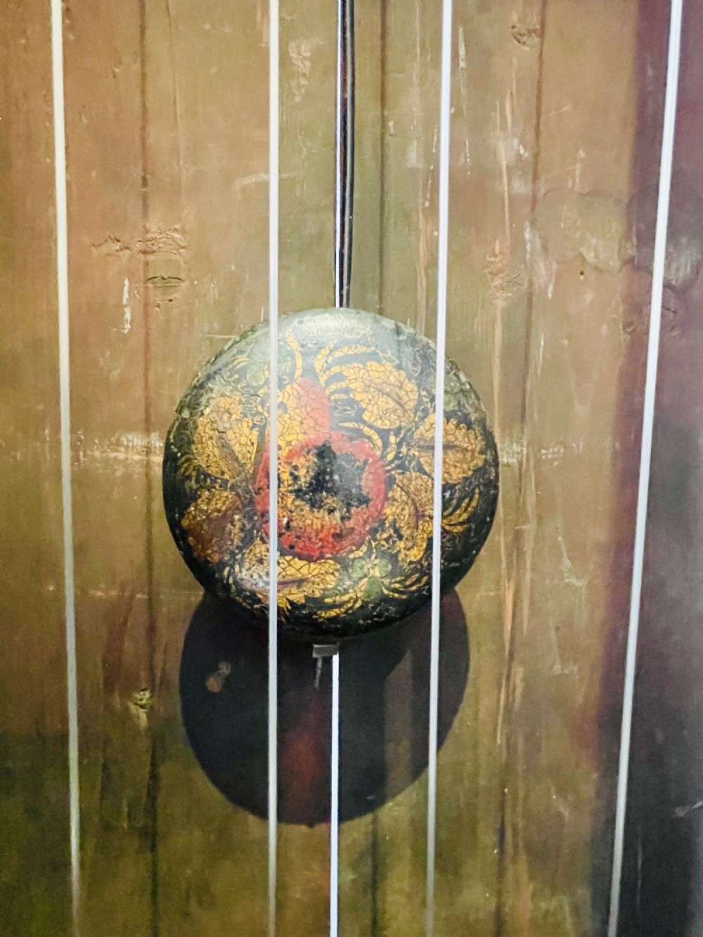 An antique Scottish Georgian mahogany longcase clock featuring a hand-painted dial, spiral turned columns, and marquetry inlay. View XIII