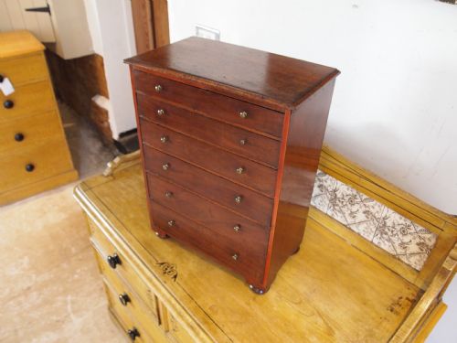 CHEST OF DRAWERS RARE GEORGE III MAHOGANY COLLECTORS CHEST C1790 - ADDITIONAL PHOTO 7