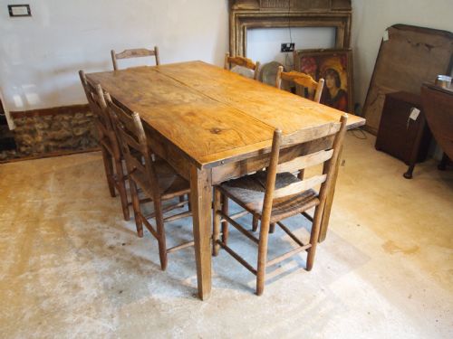 TABLE REFECTORY FARMHOUSE DINING RARE ELM C1900 - ADDITIONAL PHOTO 1