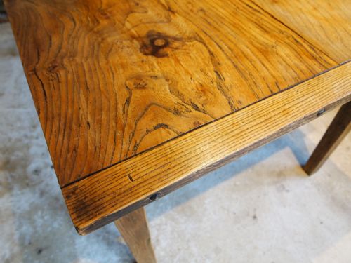 TABLE REFECTORY FARMHOUSE DINING RARE ELM C1900 - ADDITIONAL PHOTO 2