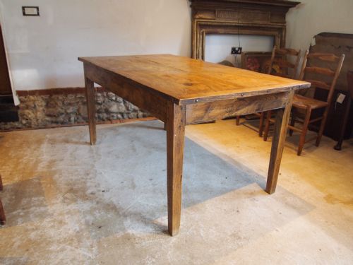 TABLE REFECTORY FARMHOUSE DINING RARE ELM C1900 - ADDITIONAL PHOTO 7