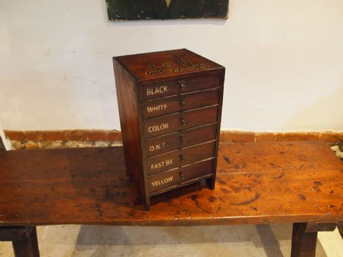 chest of drawers rare factory j p coats haberdashery c1890 - CATEGORY: ANTIQUE CUPBOARDS - DATED 19TH CENTURY