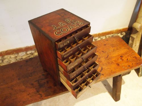 CHEST OF DRAWERS RARE FACTORY J P COATS HABERDASHERY C1890 - ADDITIONAL PHOTO 4