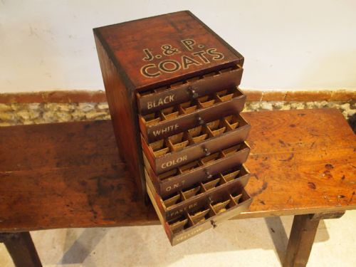 CHEST OF DRAWERS RARE FACTORY J P COATS HABERDASHERY C1890 - ADDITIONAL PHOTO 7