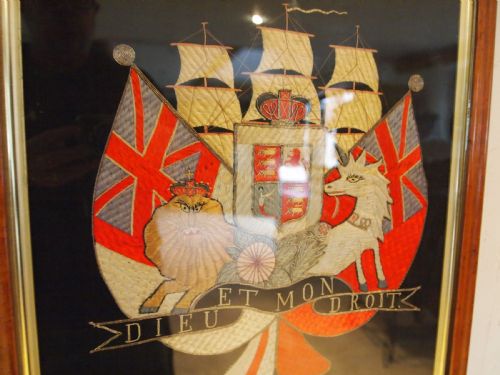 FINE FOLK ART VICTORIAN SILK WORK SAILORS PICTURE C1880 - ADDITIONAL PHOTO 5