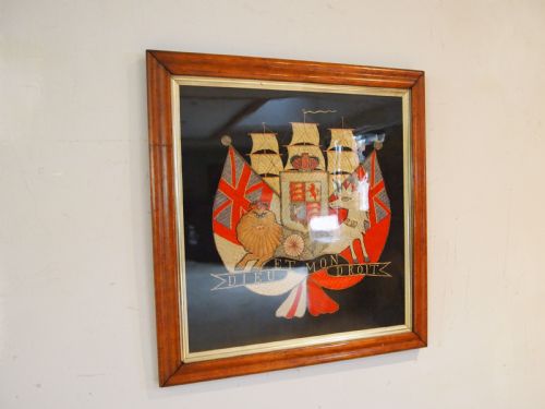 FINE FOLK ART VICTORIAN SILK WORK SAILORS PICTURE C1880 - ADDITIONAL PHOTO 7
