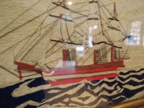 RARE NAIVE SAILORS WOOL WORK PICTURE C1880 - ADDITIONAL PHOTO 2