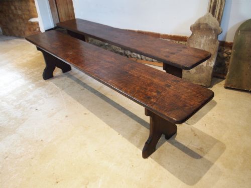 BENCHES FINE PAIR OF VICTORIAN OAK REFECTORY SETTLES C1890 - ADDITIONAL PHOTO 7