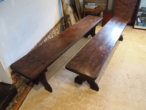 BENCHES FINE PAIR OF VICTORIAN OAK REFECTORY SETTLES C1890 - ADDITIONAL PHOTO 8