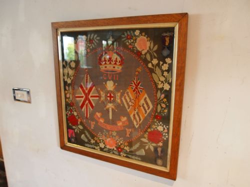 FINE WOOL WORK VICTORIAN SUSSEX REG SAMPLER C1890 - ADDITIONAL PHOTO 7
