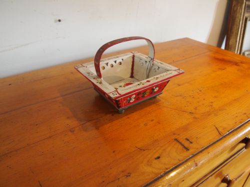 BASKET RARE TREEN FOLK ART NORWEGIAN TRINKET C1890 - ADDITIONAL PHOTO 5