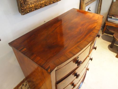 CHEST OF DRAWERS FINE QUALITY BOWFRONT VICTORIAN C1840 - ADDITIONAL PHOTO 2