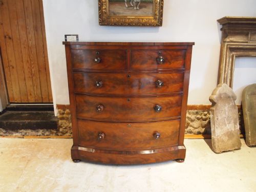 CHEST OF DRAWERS FINE QUALITY BOWFRONT VICTORIAN C1840 - ADDITIONAL PHOTO 9