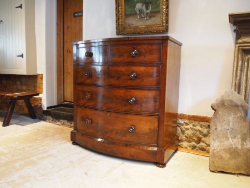 CHEST OF DRAWERS FINE QUALITY BOWFRONT VICTORIAN C1840 - ADDITIONAL PHOTO 11