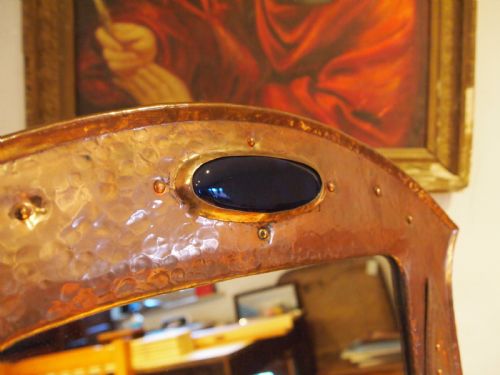 MIRROR OUTSTANDING LARGE ARTS CRAFTS COPPER C1900 - ADDITIONAL PHOTO 4
