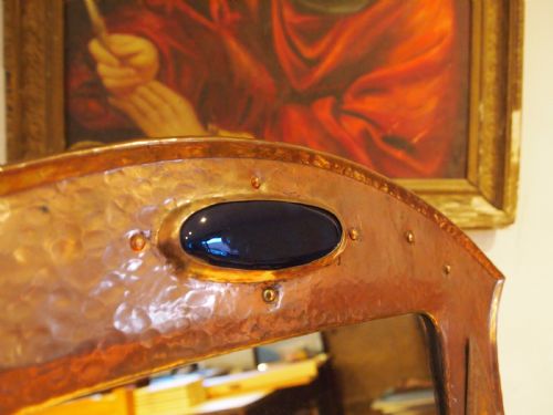 MIRROR OUTSTANDING LARGE ARTS CRAFTS COPPER C1900 - ADDITIONAL PHOTO 7